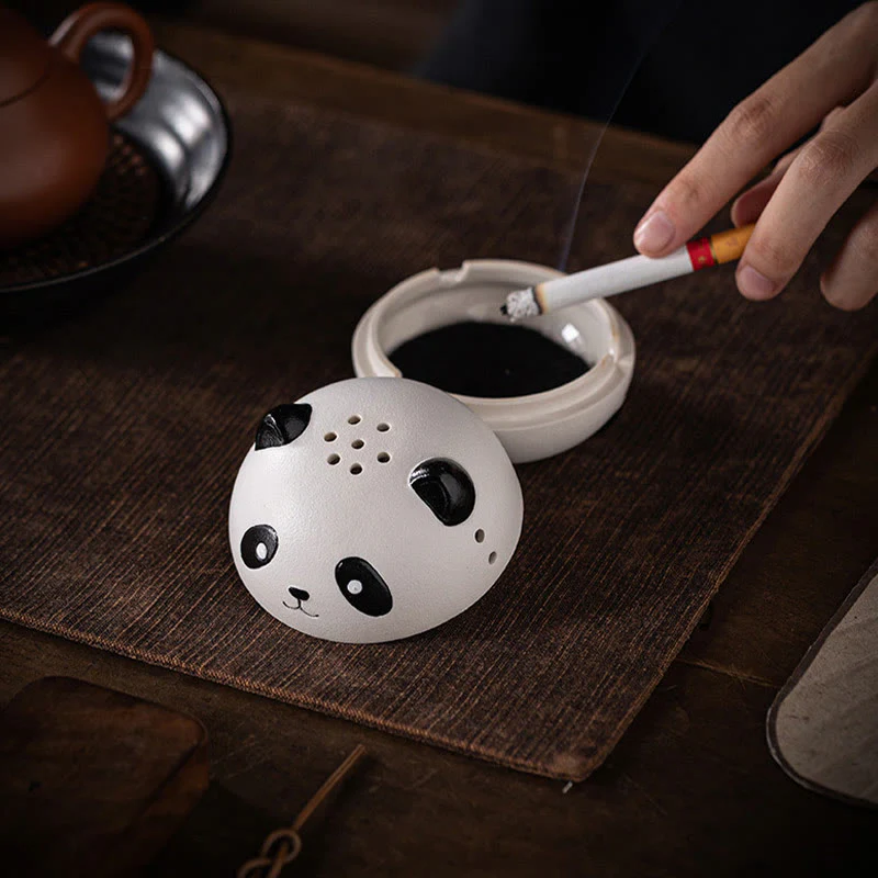 Buddha Stones Carino Panda Guarigione Ceramica Bruciatore di Incenso Decorazione da Scrivania - Image 14