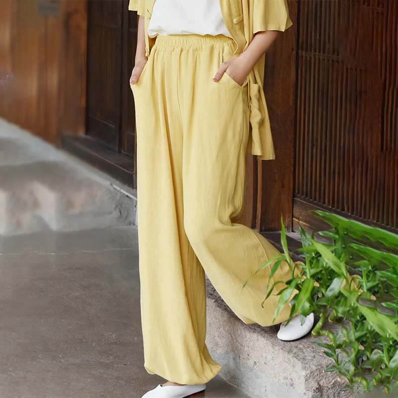 Buddha Stones Casual Plain Loose con tasche - Image 21