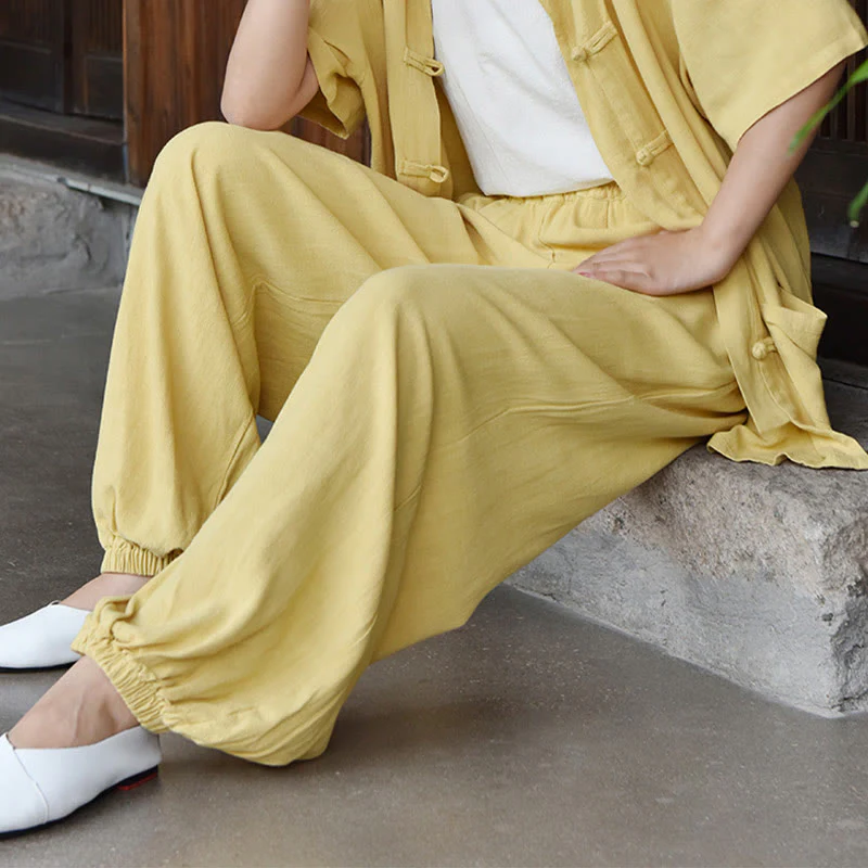 Buddha Stones Casual Plain Loose con tasche - Image 23