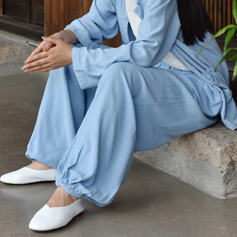 Buddha Stones Casual Plain Loose con tasche - Image 5