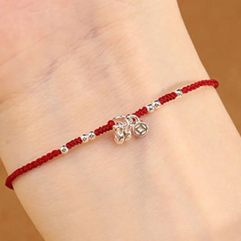 Buddha Stones Cavigliera ultra sottile con design a forma di monete in argento sterling 925, realizzata a mano e resistente - Image 9