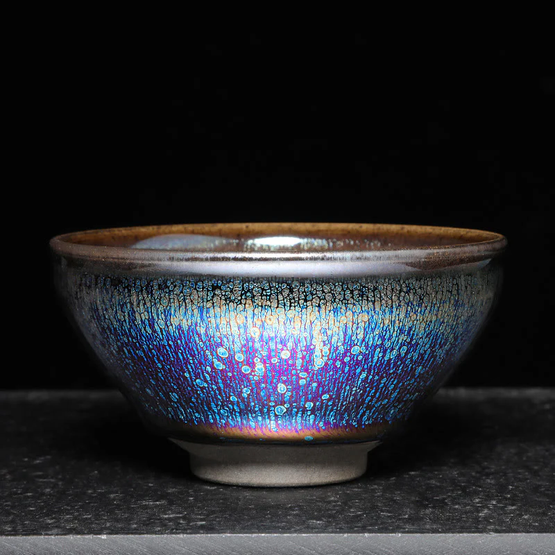 Buddha Stones cinese Jianzhan blu colorato smalto tazza da tè in ceramica Tenmoku Kung Fu tazza da tè con scatola regalo - Image 3
