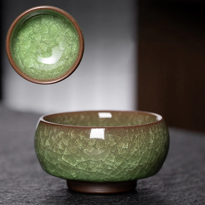 Buddha Stones cinese verde ghiaccio crack design Jianzhan forno cambiamento porcellana tazza da tè Kung Fu tazza da tè - Image 2