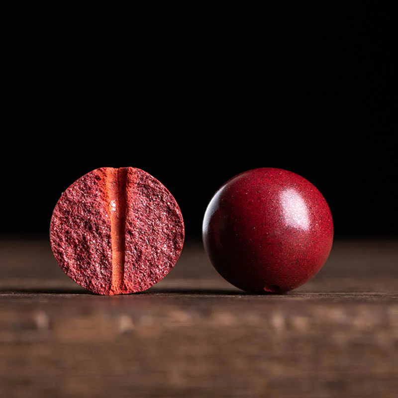 Braccialetto alla cavigliera con simbolo dell'infinito dorato e cordino rosso con Buddha Stones e cinabro. - Image 14