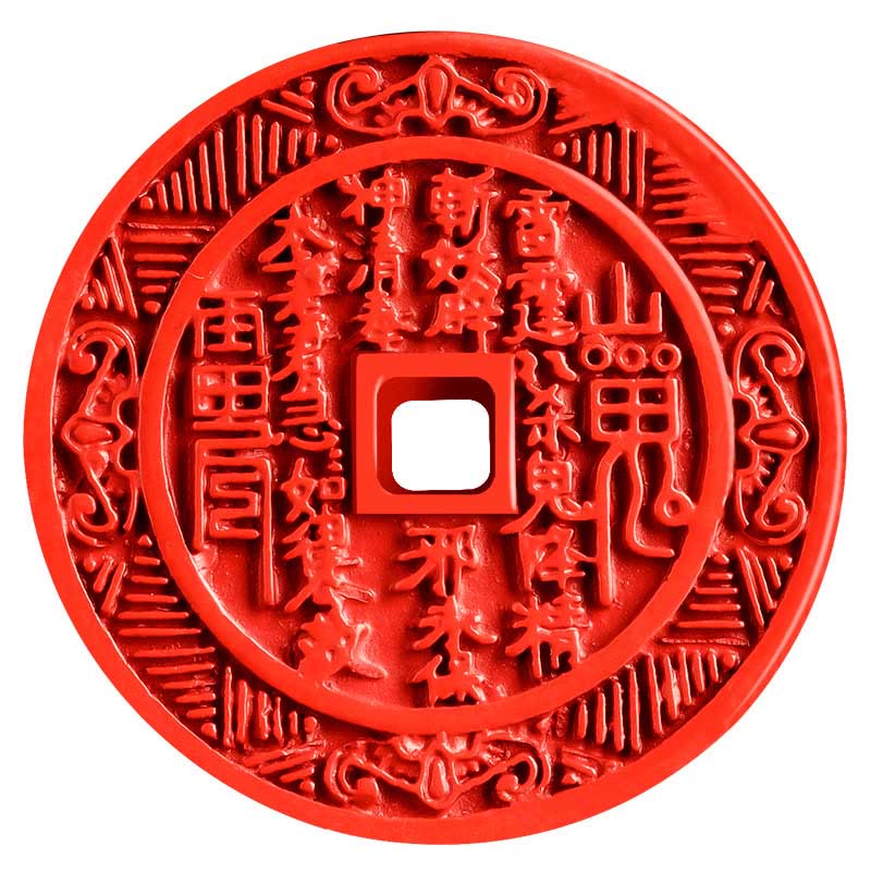 Buddha Stones Cinnabar naturale Fantasmi di montagna Spendere soldi Bagua Design Benedizione Collana Pendente - Image 10