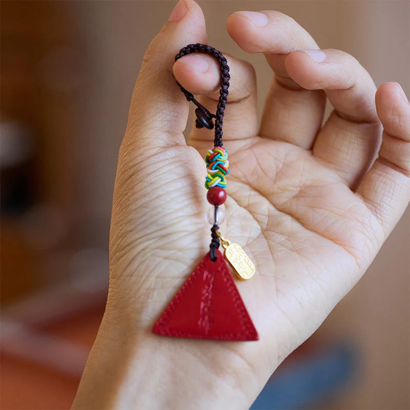 Buddha Stones Cinnabar Triangle Pattern Talisman Tieni lontani gli spiriti maligni Portachiavi - Image 5