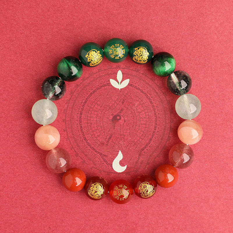 Buddha Stones Cinque Elementi Vari Agata Cristallo Agata Rossa del Sud Quarzo Fragola Pietra del Sole Citrino Braccialetto della Fortuna - Image 25