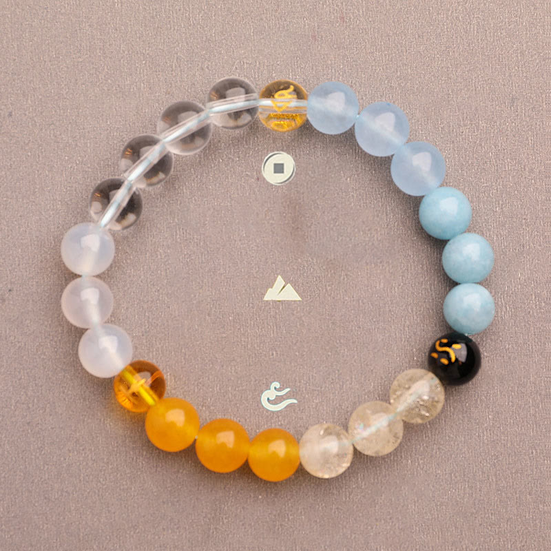 Buddha Stones Cinque Elementi Vari Agata Cristallo Pietra del Sole Bracciale della Saggezza - Image 17
