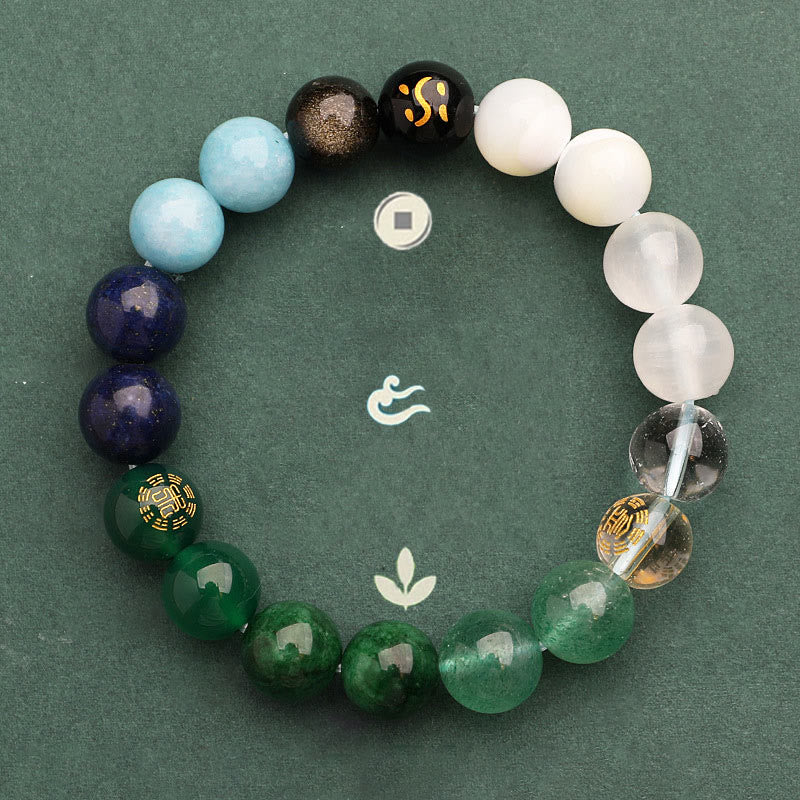 Buddha Stones Cinque Elementi Vari Agata Cristallo Pietra del Sole Bracciale della Saggezza - Image 23