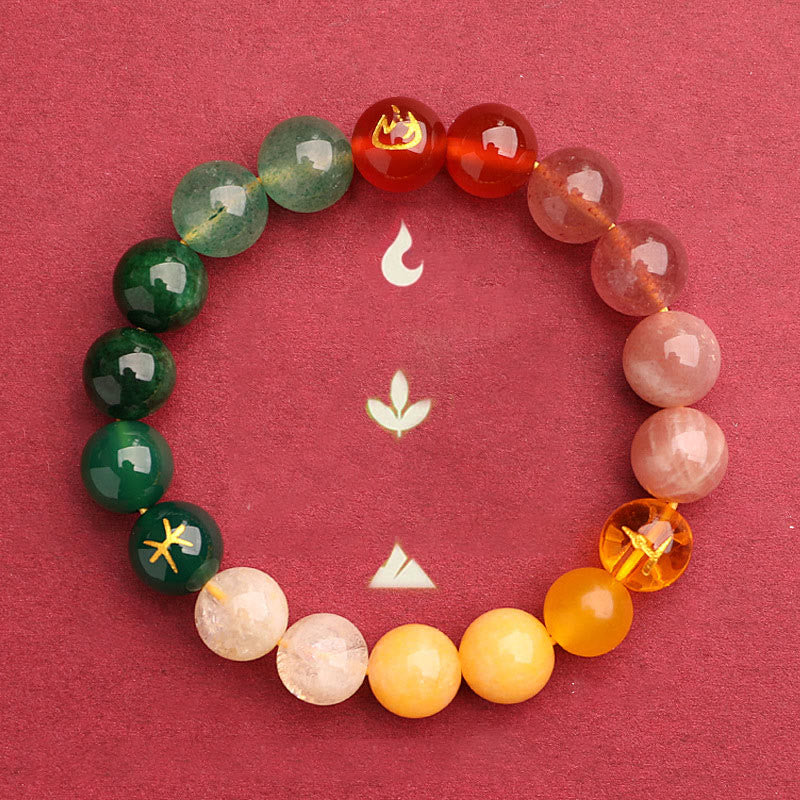 Buddha Stones Cinque Elementi Vari Agata Cristallo Pietra del Sole Bracciale della Saggezza - Image 42
