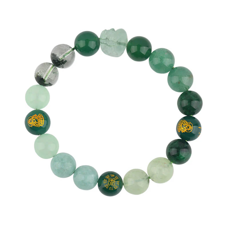 Buddha Stones Cinque Elementi Vari Cristallo Agata Pixiu Bracciale Ricchezza - Image 12