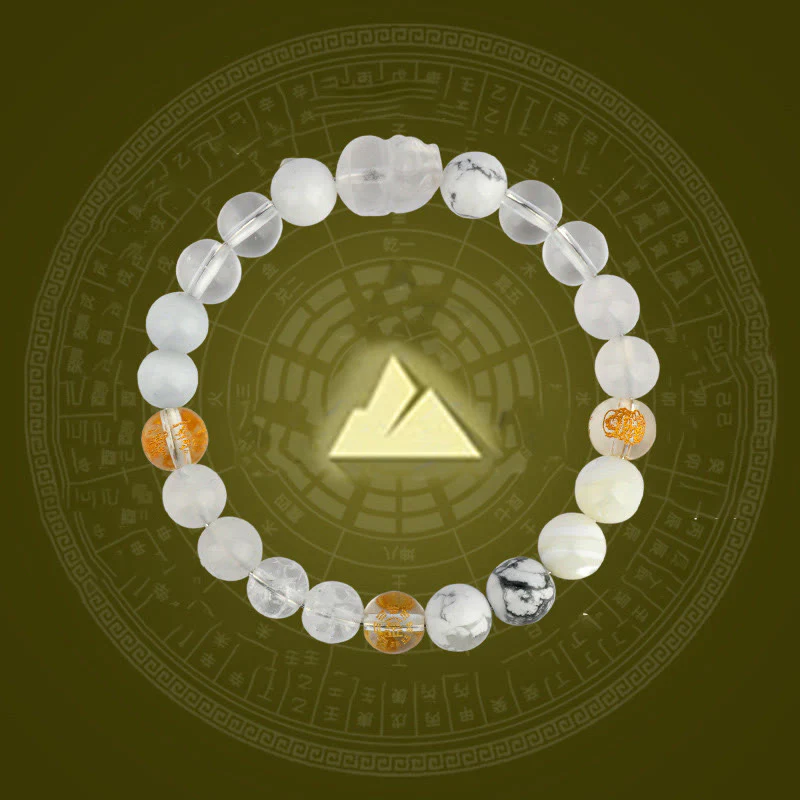 Buddha Stones Cinque Elementi Vari Cristallo Agata Pixiu Bracciale Ricchezza - Image 2