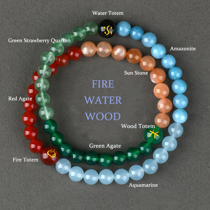 Buddha Stones Cinque Elementi Vari Cristallo Agata Quarzo Fragola Bracciale della Saggezza - Image 19