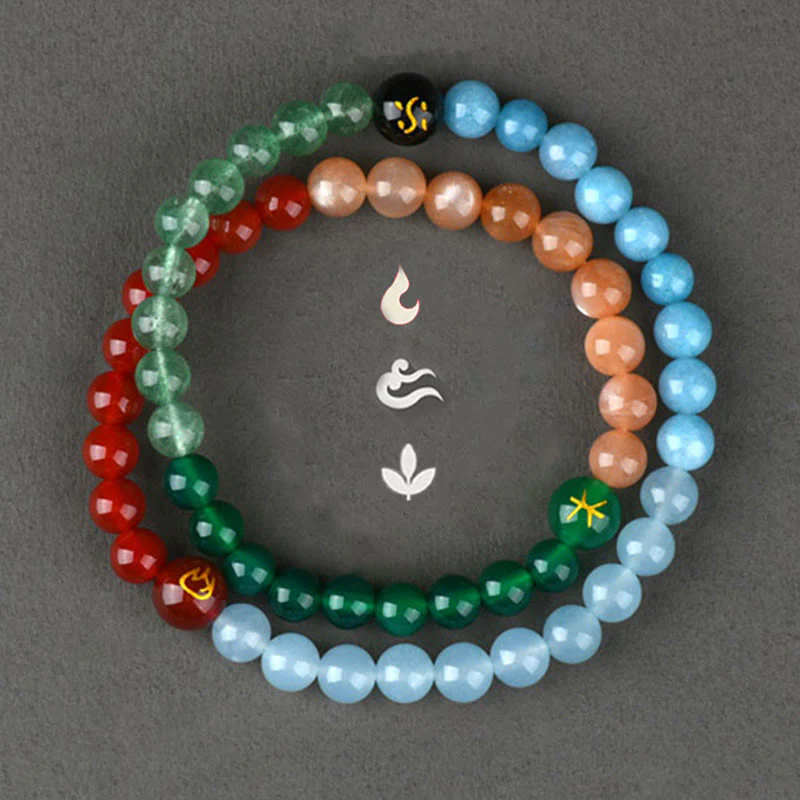 Buddha Stones Cinque Elementi Vari Cristallo Agata Quarzo Fragola Bracciale della Saggezza - Image 20