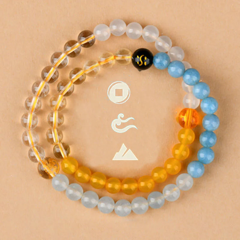 Buddha Stones Cinque Elementi Vari Cristallo Agata Quarzo Fragola Bracciale della Saggezza - Image 30