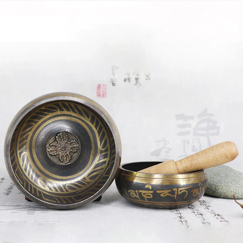Buddha Stones Ciotola tibetana per la meditazione, la guarigione e la consapevolezza Om Mani Padme Hum Ciotola tibetana - Image 15