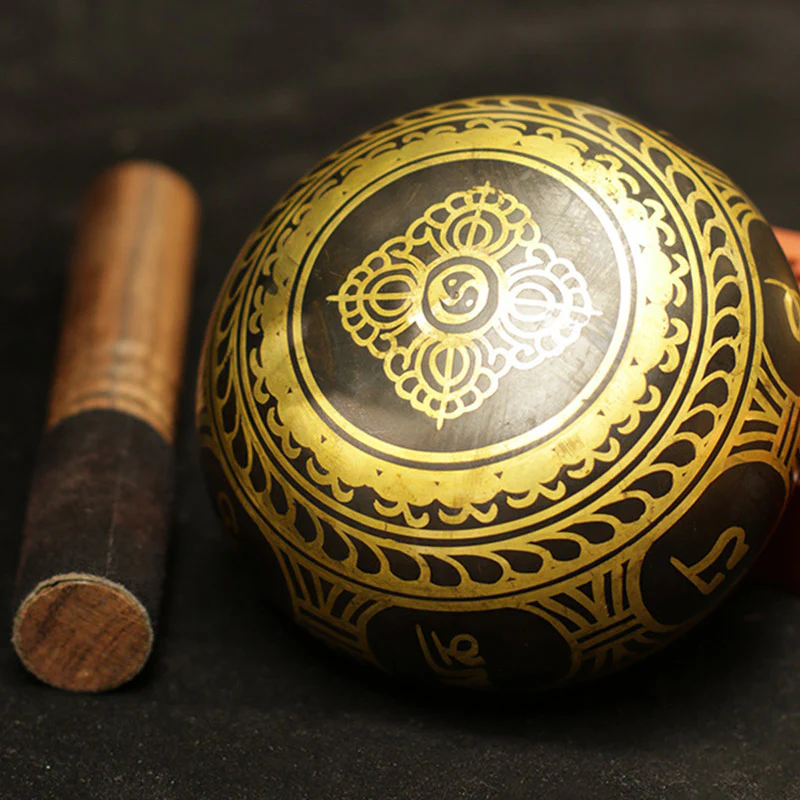 Buddha Stones Ciotola tibetana per la meditazione, realizzata a mano per la guarigione e la consapevolezza, set di ciotole tibetane per il supporto e la protezione - Image 11
