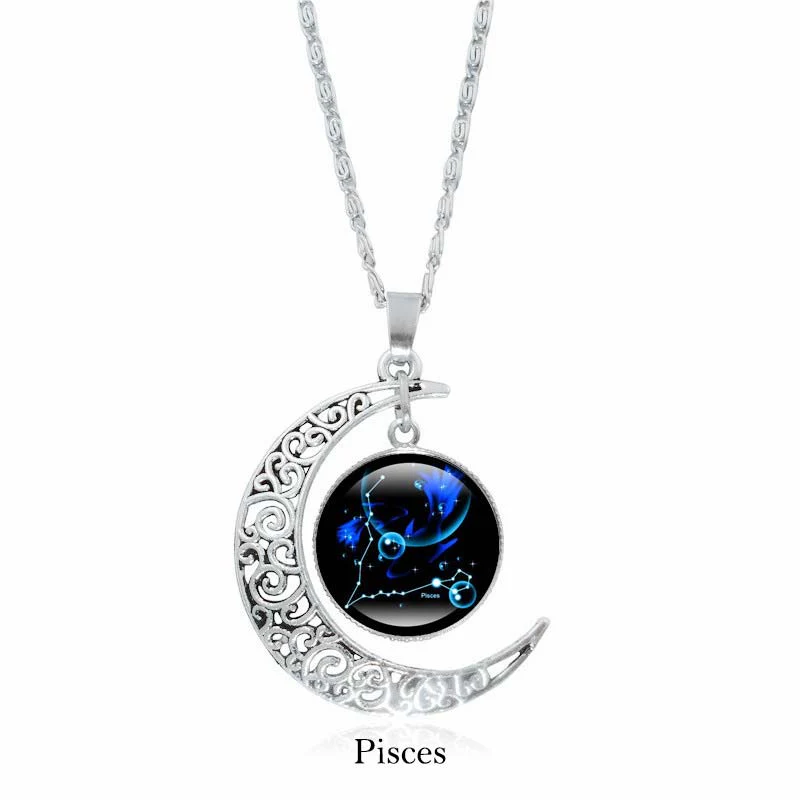 Buddha Stones Collana con ciondolo a catena con 12 costellazioni dello zodiaco e protezione della luna - Image 6