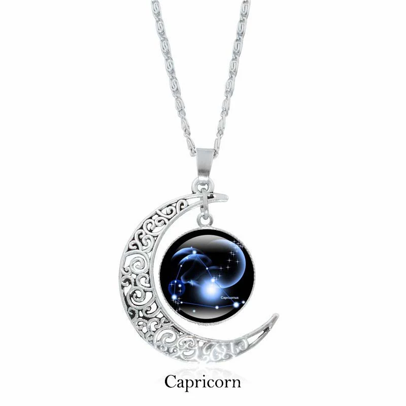 Buddha Stones Collana con ciondolo a catena con 12 costellazioni dello zodiaco e protezione della luna - Image 8