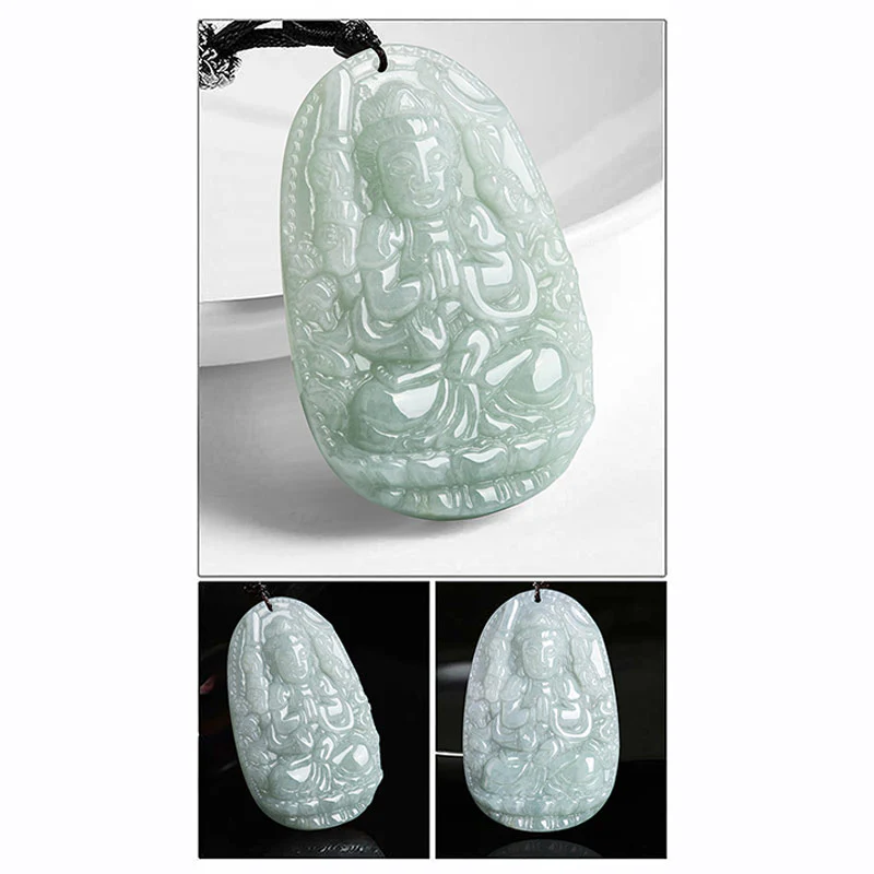 Buddha Stones Collana con ciondolo di prosperità e ricchezza in giada con Buddha dello zodiaco cinese - Image 19