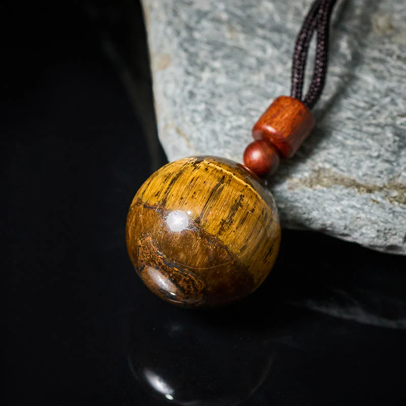 Buddha Stones Collana con ciondolo di protezione in quarzo fumé con occhio di tigre e cristallo rosa bianco - Image 23