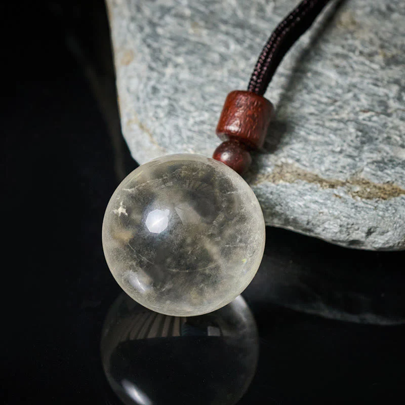 Buddha Stones Collana con ciondolo di protezione in quarzo fumé con occhio di tigre e cristallo rosa bianco - Image 3