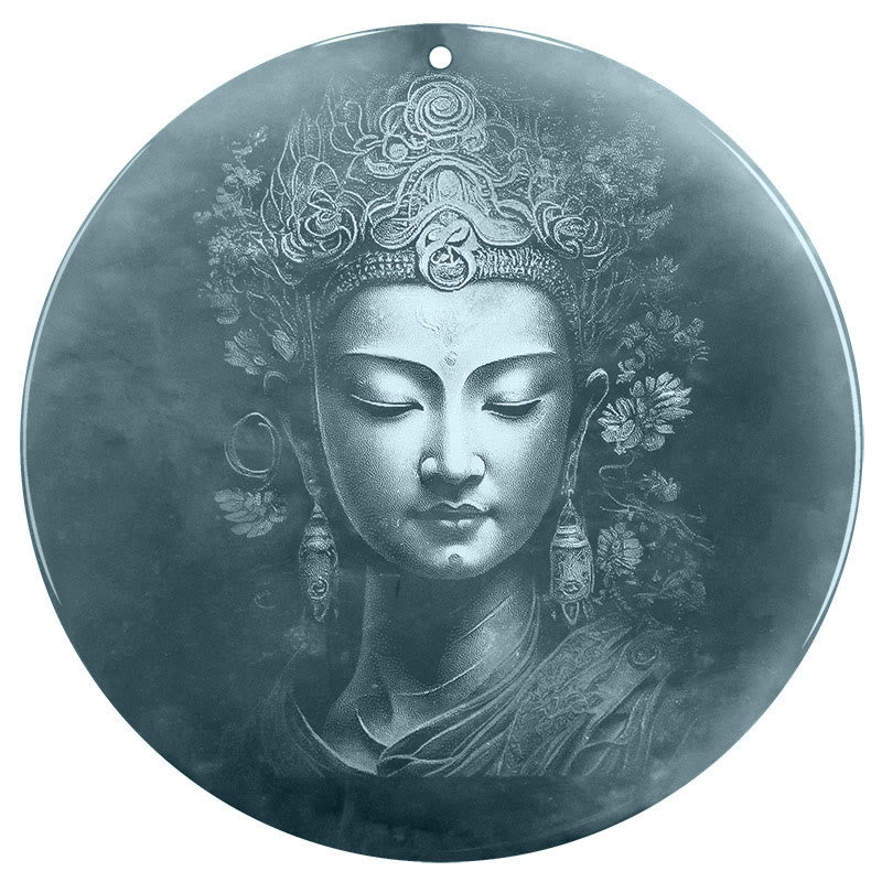 Buddha Stones Collana con ciondolo in corda di giada Kwan Yin Avalokitesvara Abbondanza - Image 7