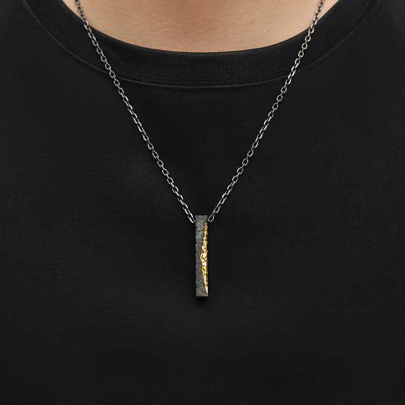 Buddha Stones Collana con ciondolo Om Mani Padme Hum della saggezza in argento sterling 999 e oro 999 - Image 10