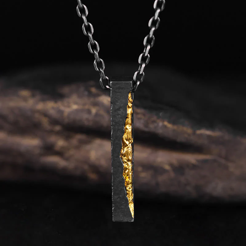 Buddha Stones Collana con ciondolo Om Mani Padme Hum della saggezza in argento sterling 999 e oro 999 - Image 8