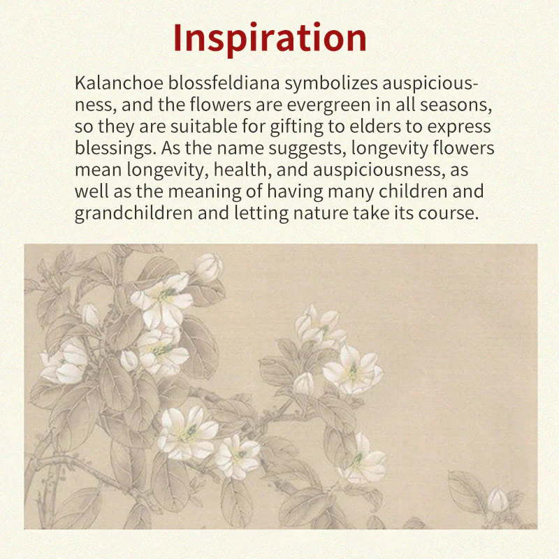 Buddha Stones Collana con ciondolo portafortuna con motivo floreale Kalanchoe blossfeldiana in giada naturale - Image 10
