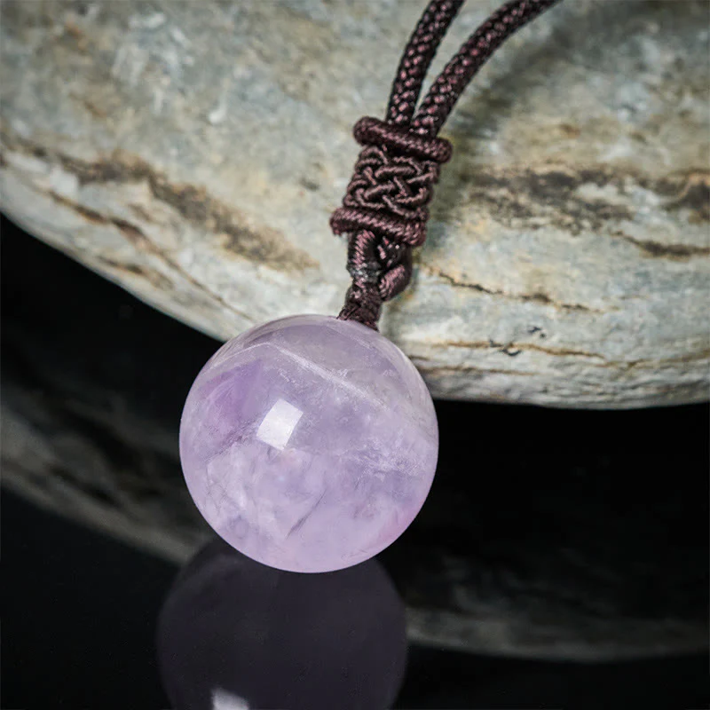 Buddha Stones Collana con pendente Balance in ametista, agata gialla, agata varia, cristallo rosa, lazurite, lapislazzuli - Image 2