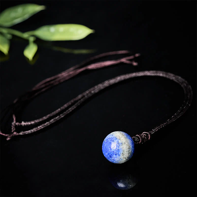Buddha Stones Collana con pendente Balance in ametista, agata gialla, agata varia, cristallo rosa, lazurite, lapislazzuli - Image 26