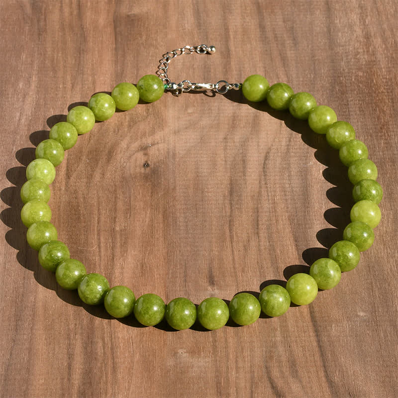 Buddha Stones Collana curativa con perle di tormalina acquamarina naturale da 12 mm - Image 12