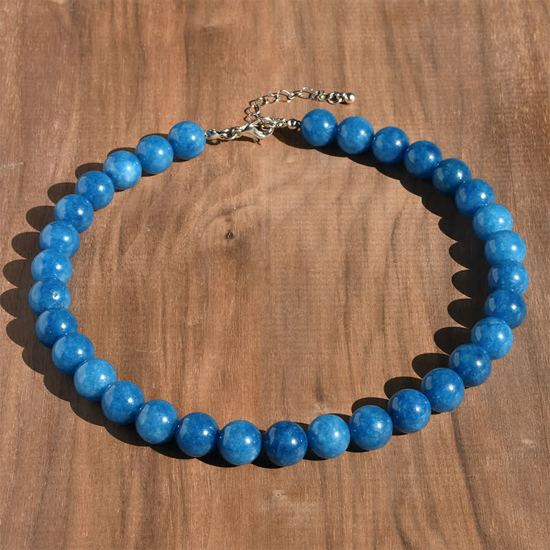 Buddha Stones Collana curativa con perle di tormalina acquamarina naturale da 12 mm - Image 16