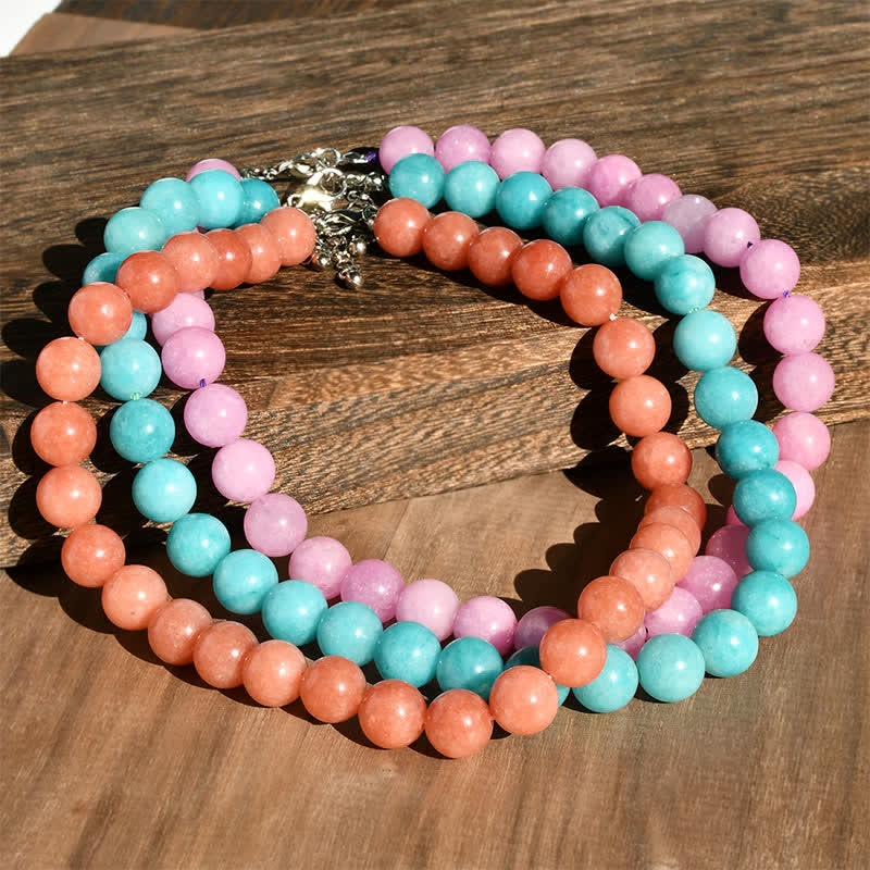 Buddha Stones Collana curativa con perle di tormalina acquamarina naturale da 12 mm - Image 18