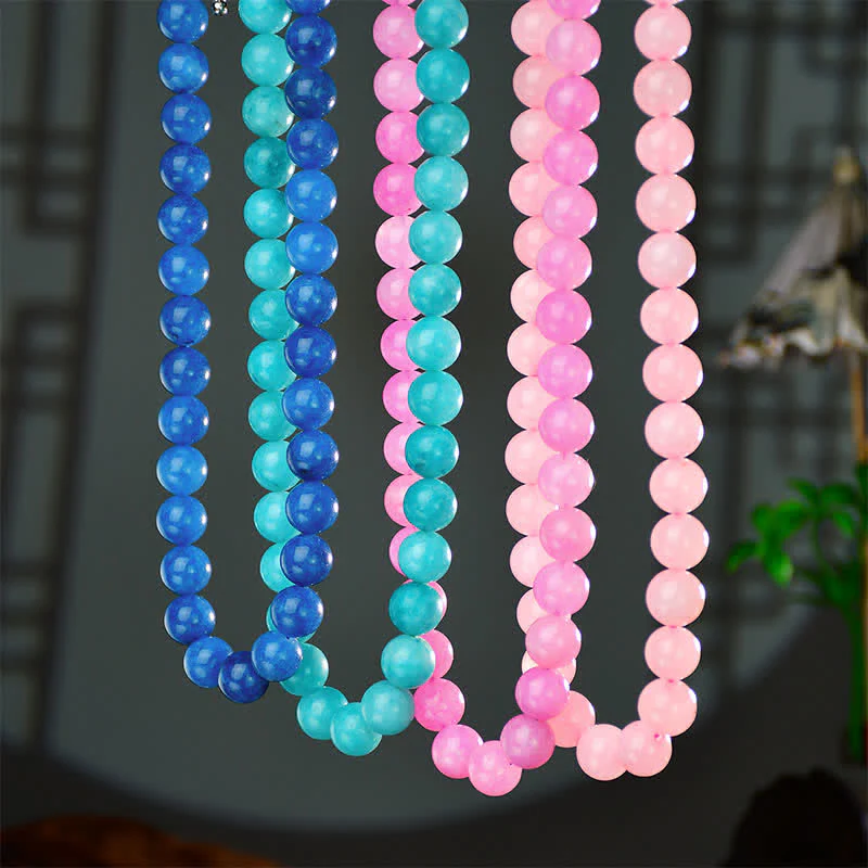 Buddha Stones Collana curativa con perle di tormalina acquamarina naturale da 12 mm - Image 19