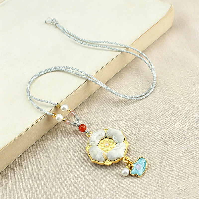 Buddha Stones Collana portafortuna Song Brocade a quadrifoglio - Image 18