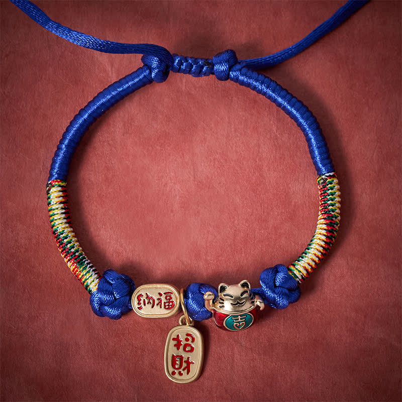Buddha Stones Collare regolabile per gatti con cordino rosso intrecciato, simbolo di buon auspicio e protezione del carattere Fu. - Image 11