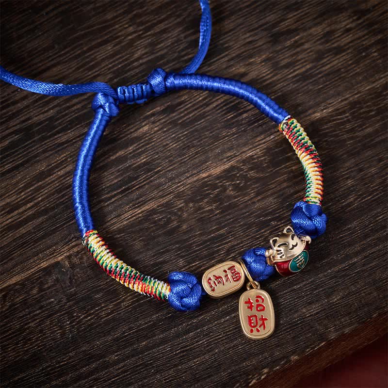 Buddha Stones Collare regolabile per gatti con cordino rosso intrecciato, simbolo di buon auspicio e protezione del carattere Fu. - Image 12