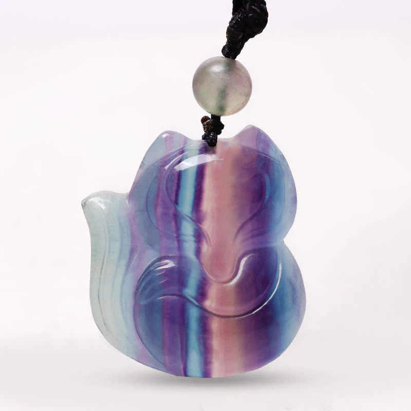Buddha Stones con ciondolo di protezione in ossidiana con fluorite naturale e lucentezza dorata - Image 16