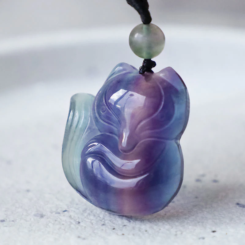 Buddha Stones con ciondolo di protezione in ossidiana con fluorite naturale e lucentezza dorata - Image 17