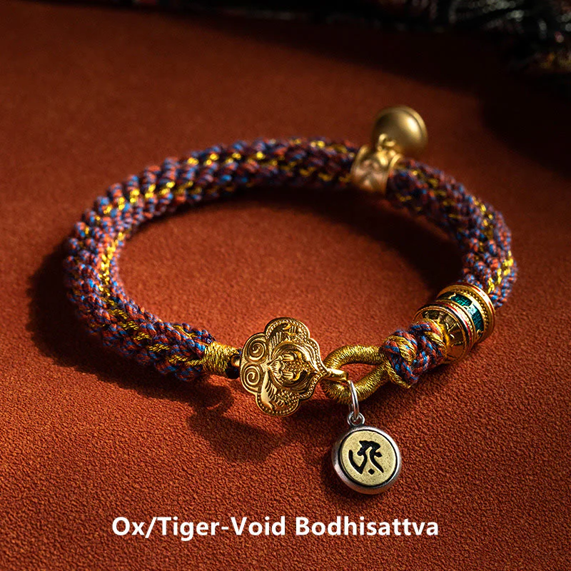 Buddha Stones con corda intrecciata in argento sterling 925 con ciondolo a forma di campana della fortuna, simbolo dello zodiaco cinese, Buddha natale Om Mani Padme Hum - Image 10