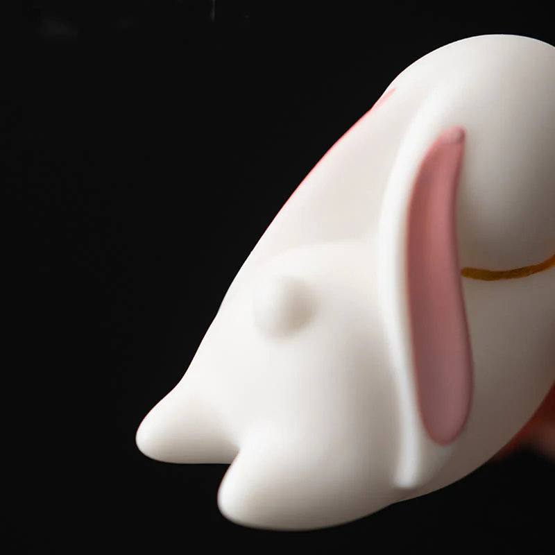 Buddha Stones Coniglio volante Tappetino di bambù Bruciatore di incenso in ceramica curativo Decorazione da scrivania - Image 17