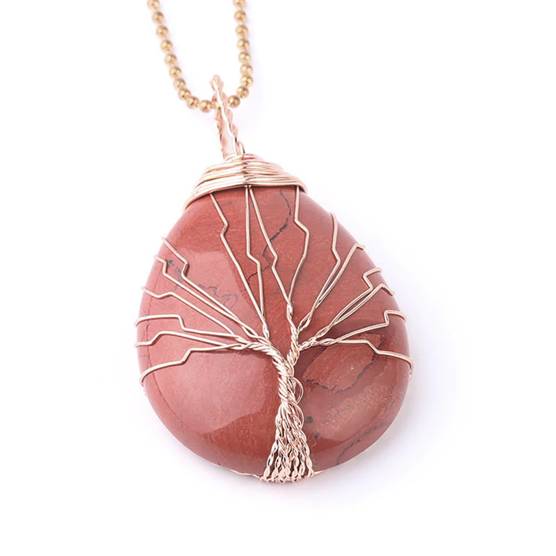 Buddha Stones Cristallo di quarzo naturale Albero della vita Collana con ciondolo energetico curativo - Image 22