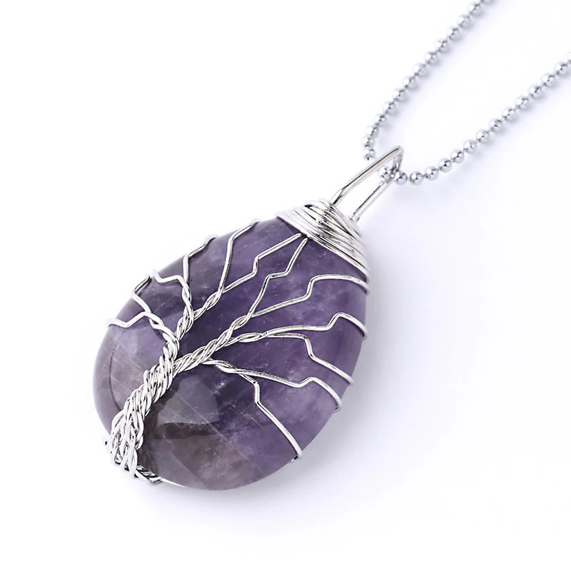 Buddha Stones Cristallo di quarzo naturale Albero della vita Collana con ciondolo energetico curativo - Image 38