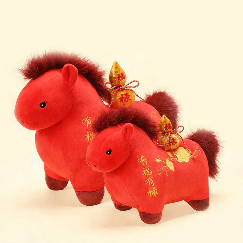 Buddha Stones Decorazione per scrivania con bambola di peluche zucca Anno del cavallo Fortuna Prosperità - Image 5