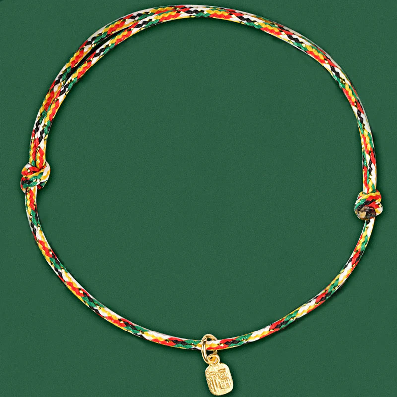 Buddha Stones di buon auspicio Fu carattere pace e gioia fortuna braccialetto multicolore fatto a mano per bambini e adulti - Image 9