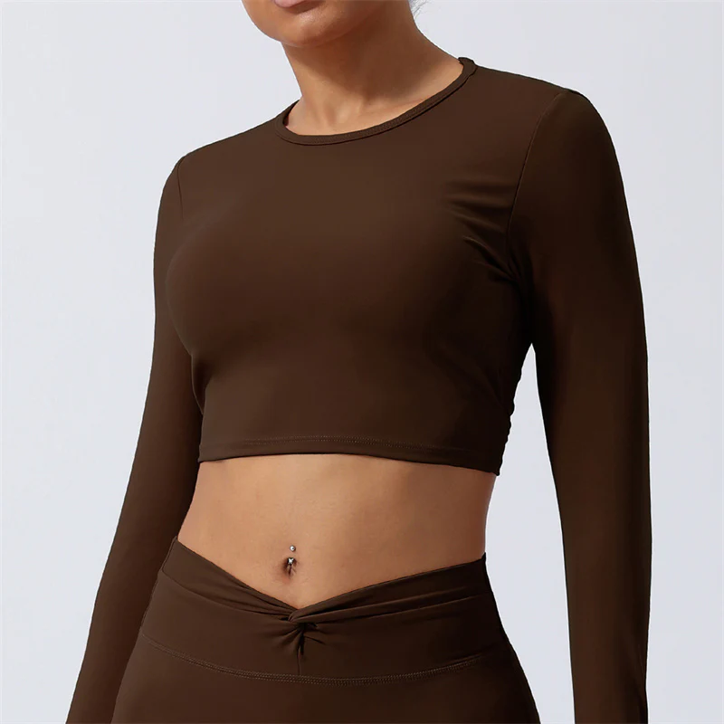 Buddha Stones Donna Allenamento Manica Lunga Crisscross Backless Top Tee Leggings Sport Fitness Yoga Outfit - Image 24