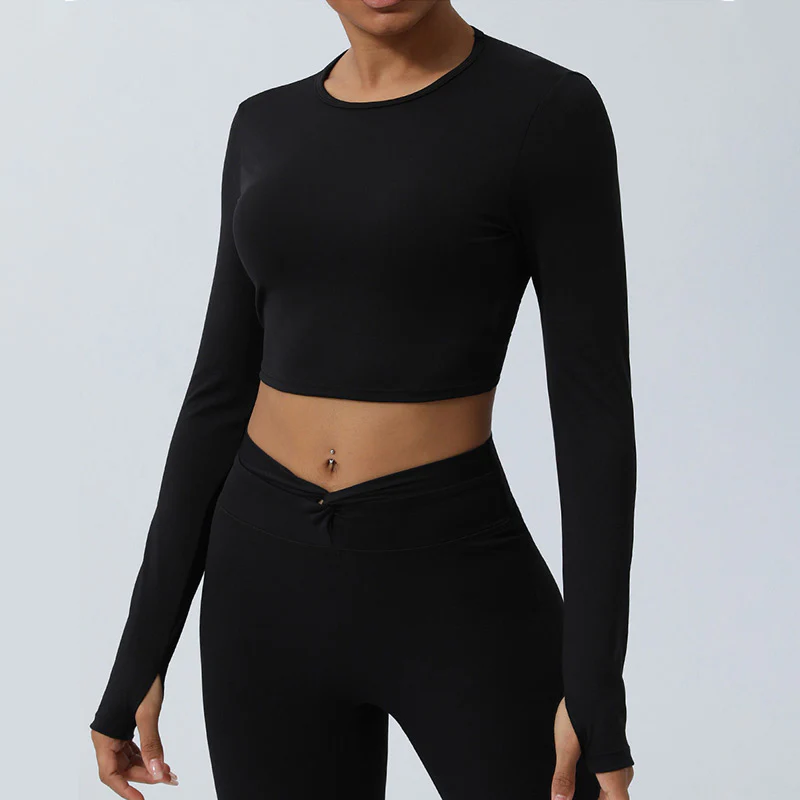 Buddha Stones Donna Allenamento Manica Lunga Crisscross Backless Top Tee Leggings Sport Fitness Yoga Outfit - Image 29