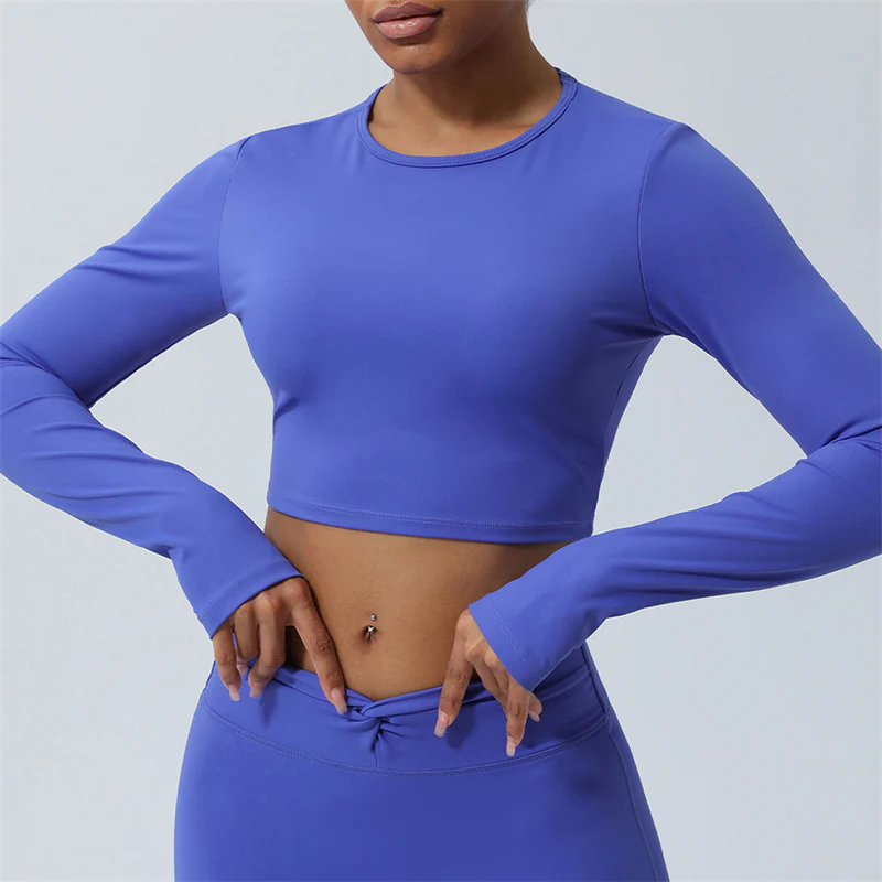 Buddha Stones Donna Allenamento Manica Lunga Crisscross Backless Top Tee Leggings Sport Fitness Yoga Outfit - Image 3